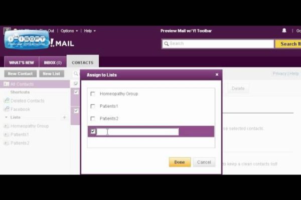 how to delete contacts from yahoo mail